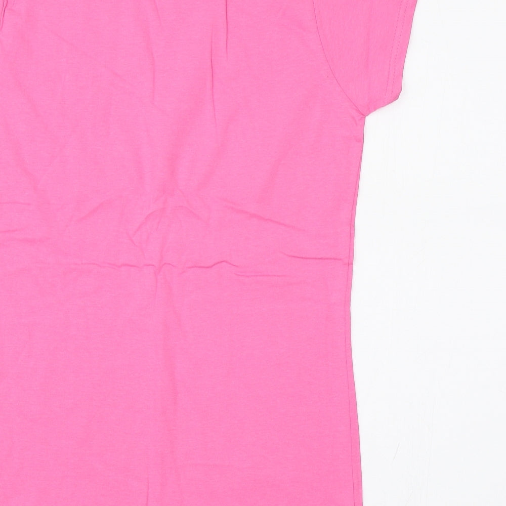 Womens UK Size M Gildan Pink Basic T-Shirt