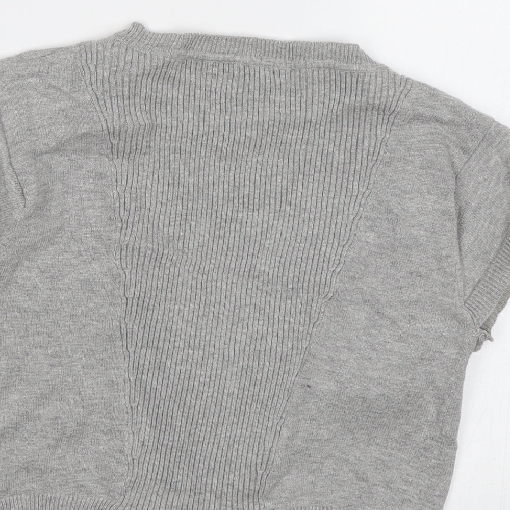 Womens UK Size S Internacionale Grey Shrug Jumper