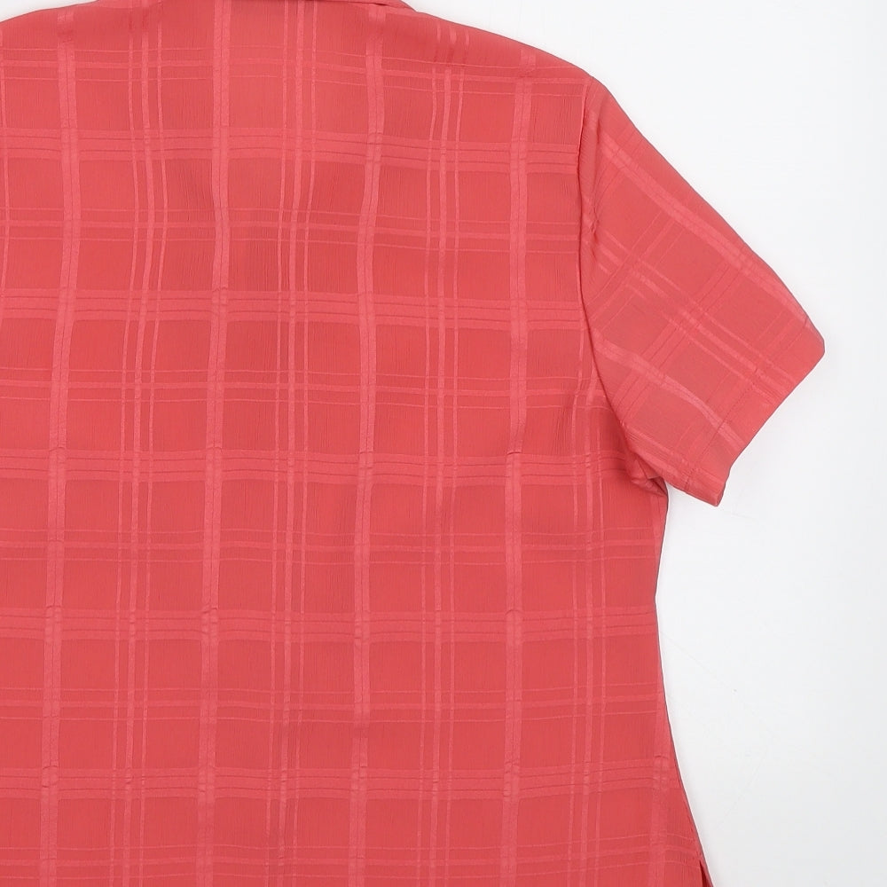 Womens UK Size 12 BM Pink Basic Button-Up