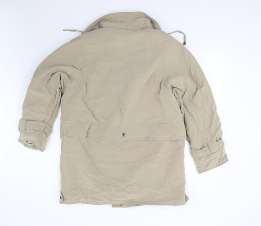 Back view of C&A women’s beige overcoat coat, size UK 12