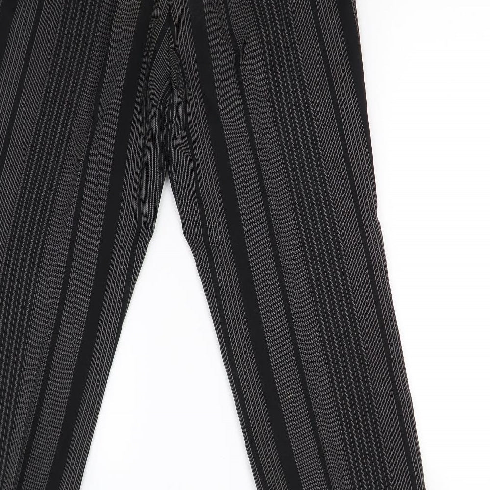 Womens UK Size 14 Preworn Regular Fit Black Trousers