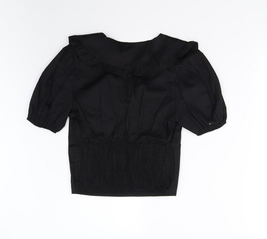 Womens UK Size 8 Preworn Black Basic Blouse