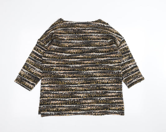 Nutmeg Womens Brown Striped  Pullover Jumper Size 12