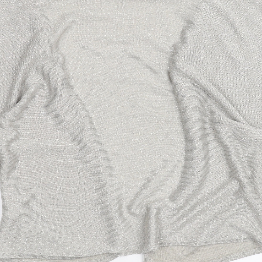 Womens UK Size M BM Silver Cardigan Jumper