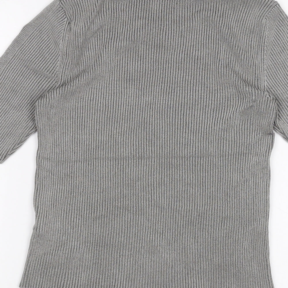 Womens UK Size S Topshop Grey Basic T-Shirt
