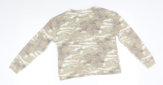 River Island Girls Green Camouflage Pyjama Top Size 11-12 Years