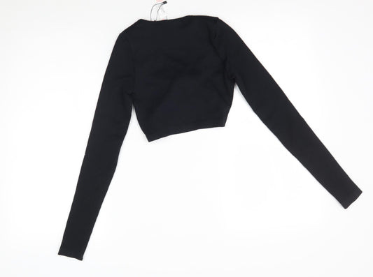 Boohoo Womens Black Pullover Hoodie Size 6