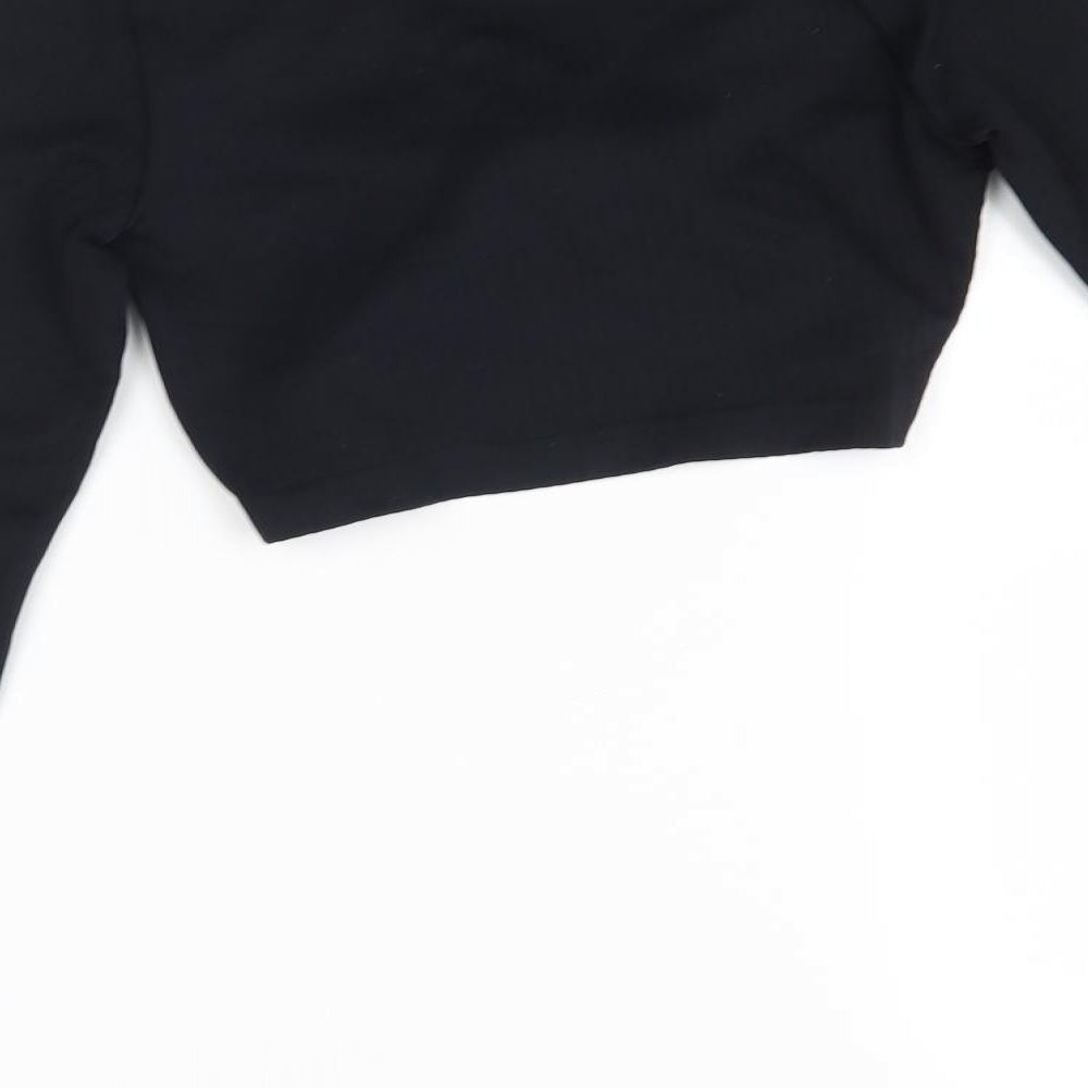 Boohoo Womens Black Pullover Hoodie Size 6