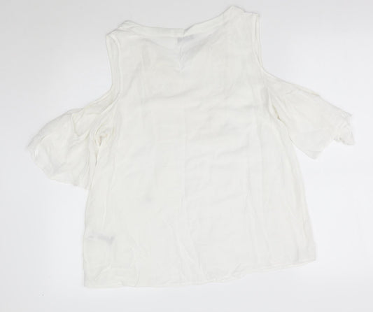 F&F Womens White Basic Blouse Size 12 - shoulderless