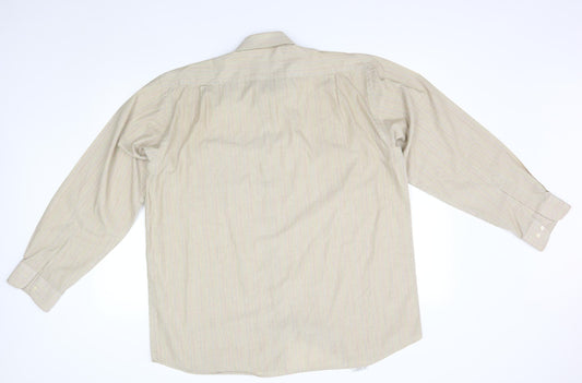 Mens UK Collar Size 16.5 greenwoods Smart Beige Dress Shirt