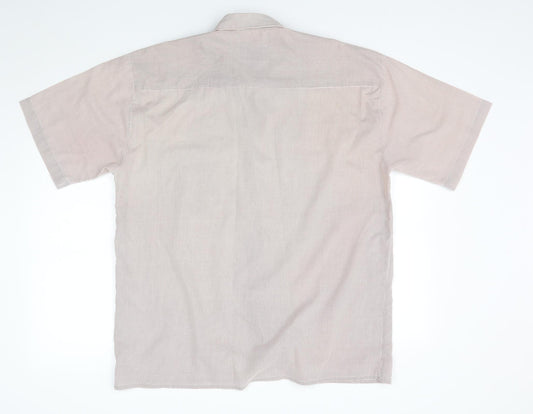 Mens UK Size XL charles m Red Button-Up Short Sleeve Casual Shirt