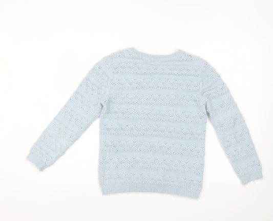 Damart Womens Blue Striped Pullover Jumper Size 10