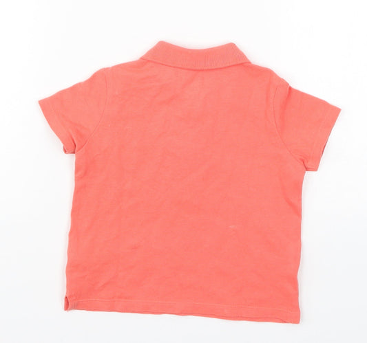 F&F Boys Red Basic Polo Size 12-18 Months - Coral Coloured