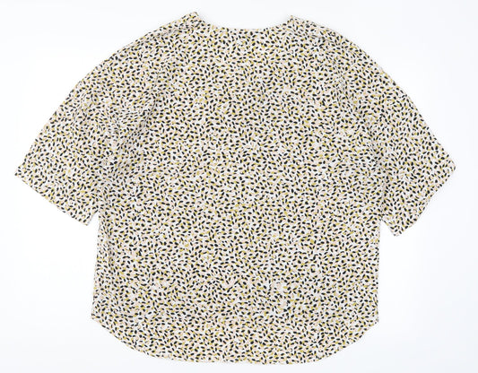 Primark Womens Pink Geometric Basic Blouse Size 14 - Pink and Yellow