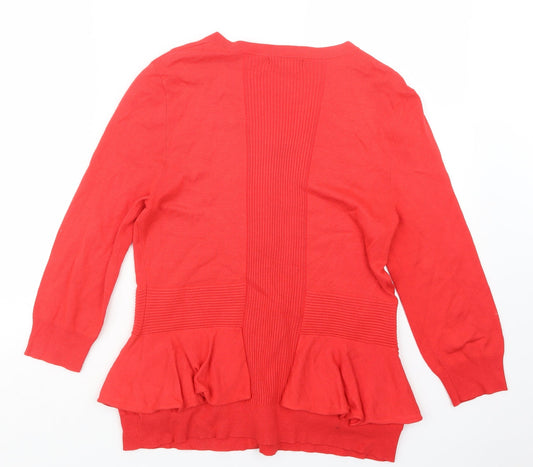 Womens UK Size 12 Per Una Red Cardigan Jumper