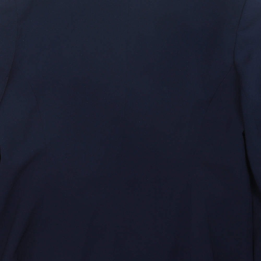 Brand and care label for AMARANTO women’s blue jacket, size UK 14