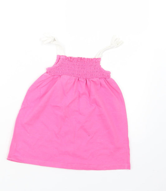 Marks and Spencer Girls Pink T-Shirt Dress Size 9-12 Months