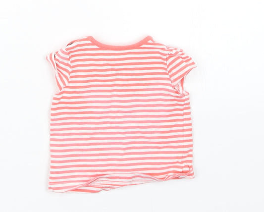 Mothercare Girls Red Striped Basic T-Shirt Size Newborn