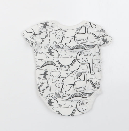 TU Boys White Geometric Babygrow One-Piece Size 0-3 Months