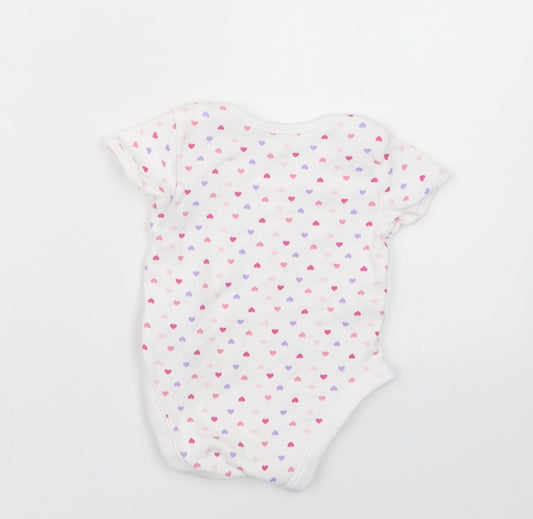 George Girls White Geometric Babygrow One-Piece Size 3-6 Months
