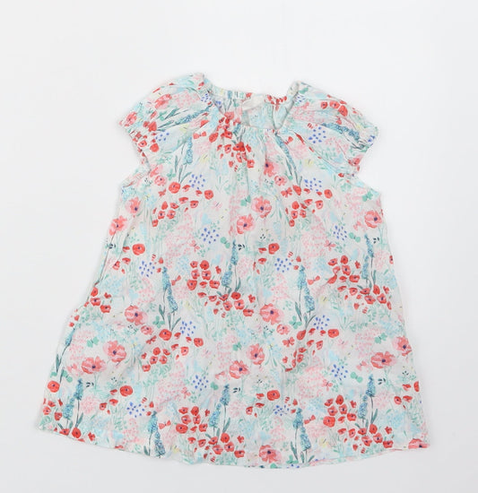H&M Girls Red Floral T-Shirt Dress Size 3-6 Months