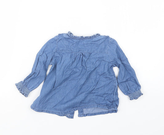 Primark Girls Blue Basic Button-Up Size 9-12 Months