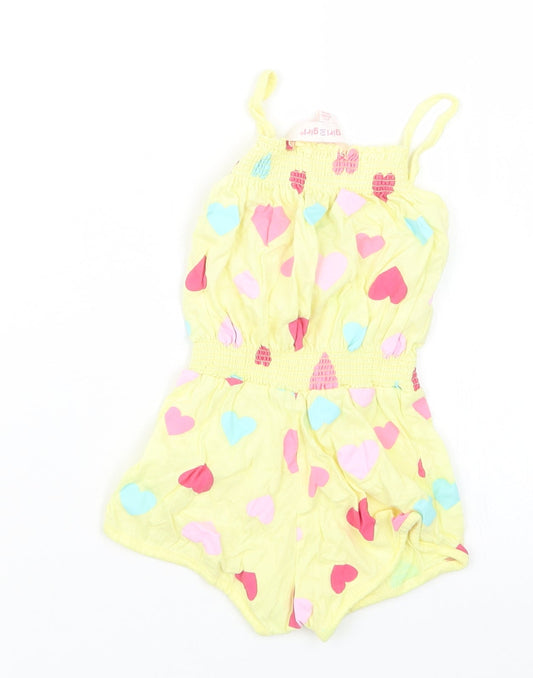 girl2girl Girls Yellow Geometric Playsuit One-Piece Size 2-3 Years
