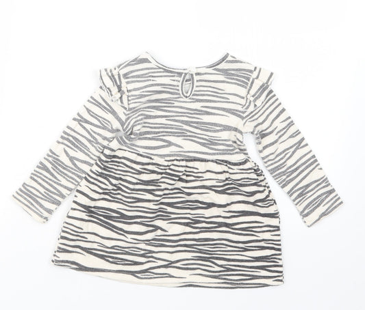 Primark Girls Beige Animal Print T-Shirt Dress Size 12-18 Months