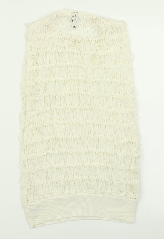 Womens UK Size 4 Divided Ivory Basic Tank