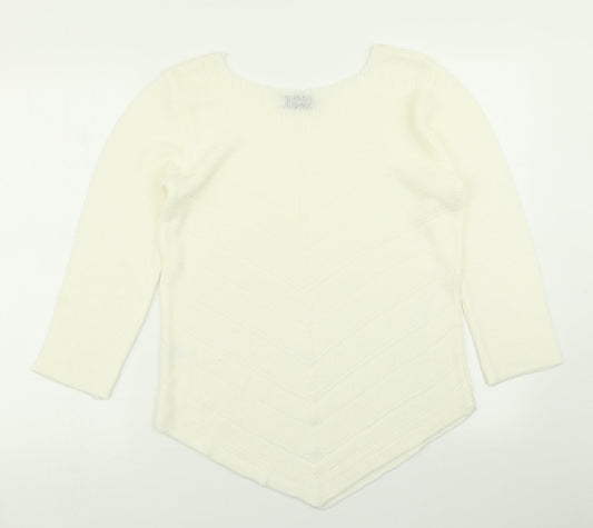BASSINI Womens Ivory Knit Pullover Jumper Size L