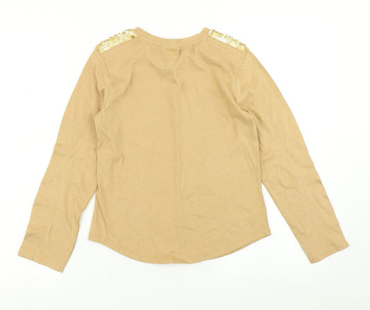 Matalan Girls Brown Basic T-Shirt Size 10 Years