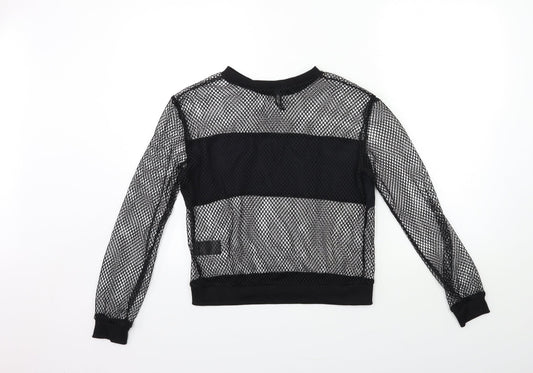 H&M Womens Black Knit Pullover Sweatshirt Size 8