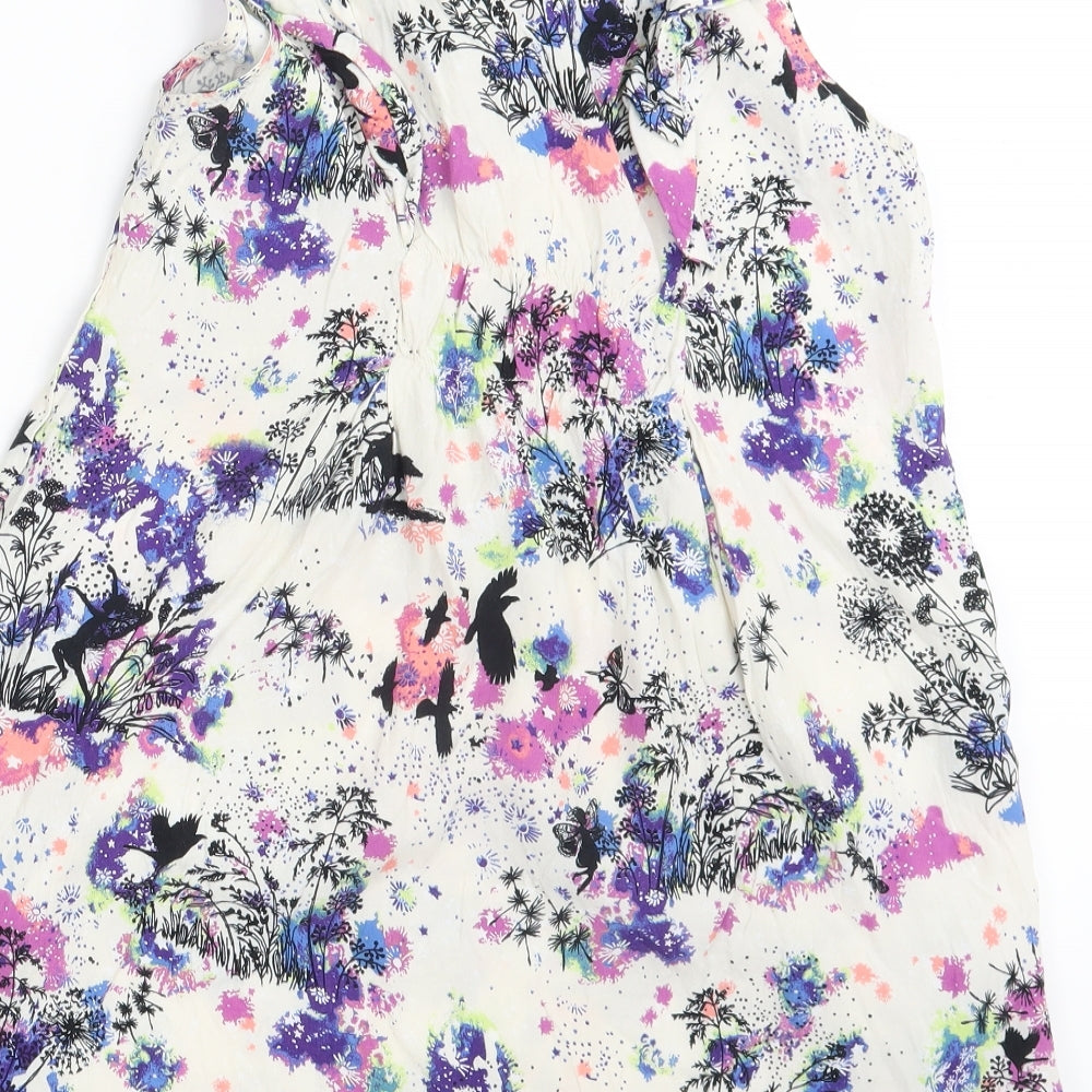 Miss Selfridge Womens White Floral A-Line Size 12