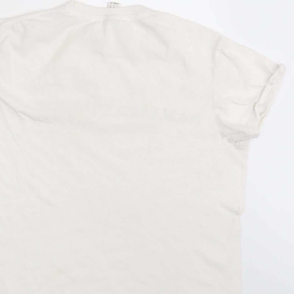 Womens UK Size 10 Roly White Basic T-Shirt