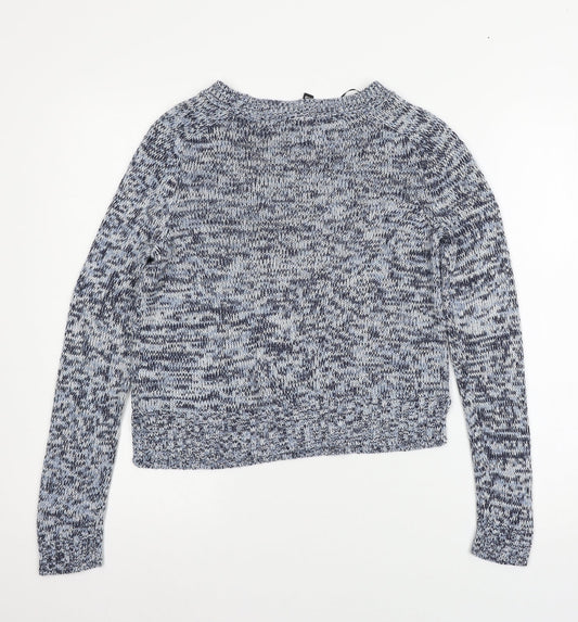 H&M Womens Blue Knit Pullover Jumper Size XS