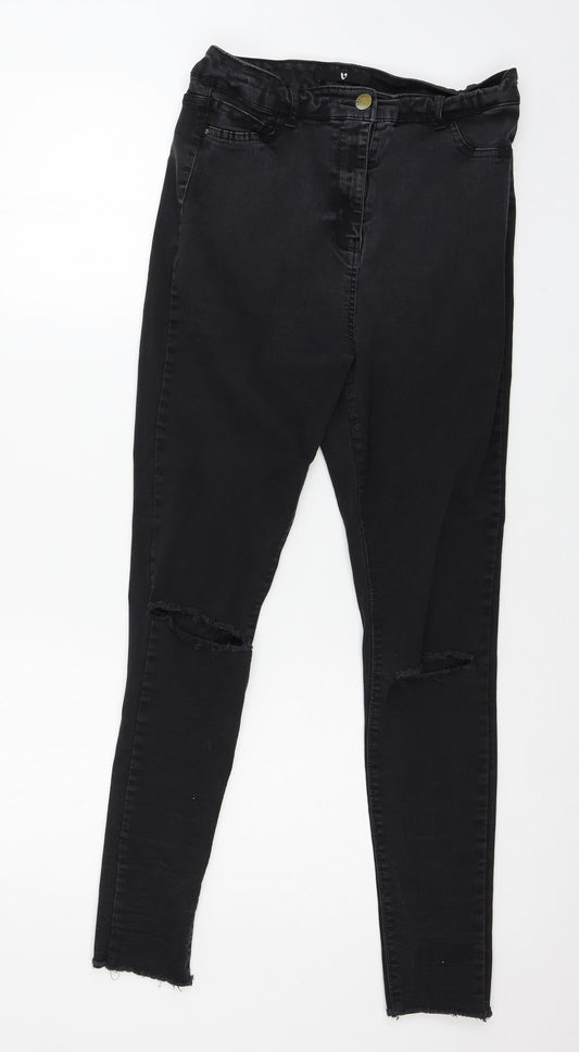 Very Womens Black Denim Skinny Jeans Size 10 L26 in
