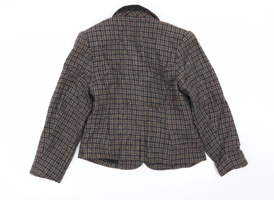 junk girl Womens Multicoloured Check Jacket Blazer Size S