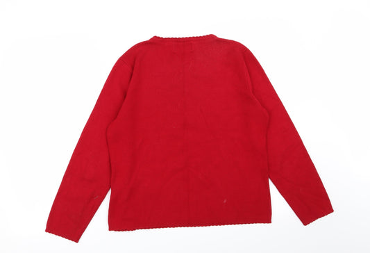 Womens UK Size M Jumper Red Pullover Jumper