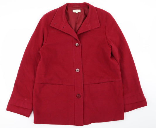 Womens UK Size 14 M&S Red Overcoat