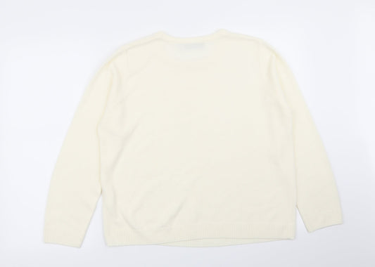 Womens UK Size 18 Pure & Natural Ivory Pullover Jumper