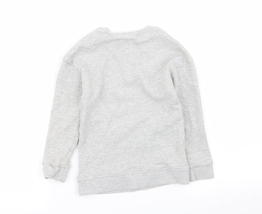 Asda George Boys Grey Pullover Jumper Size 5-6 Years