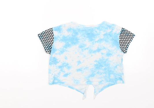Kylie Girls Blue Cropped T-Shirt Size 9-10 Years