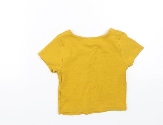 New Look Girls Yellow Cropped T-Shirt Size 10-11 Years