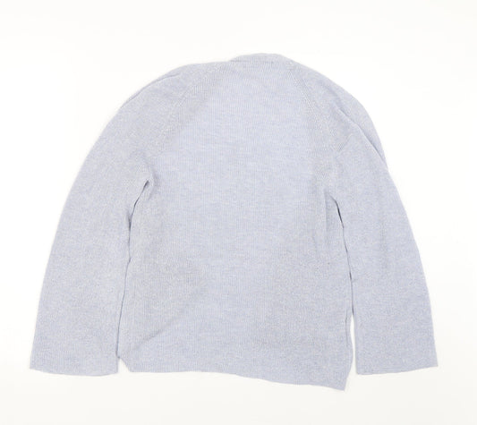 Womens UK Size S Mango Blue Cardigan Jumper