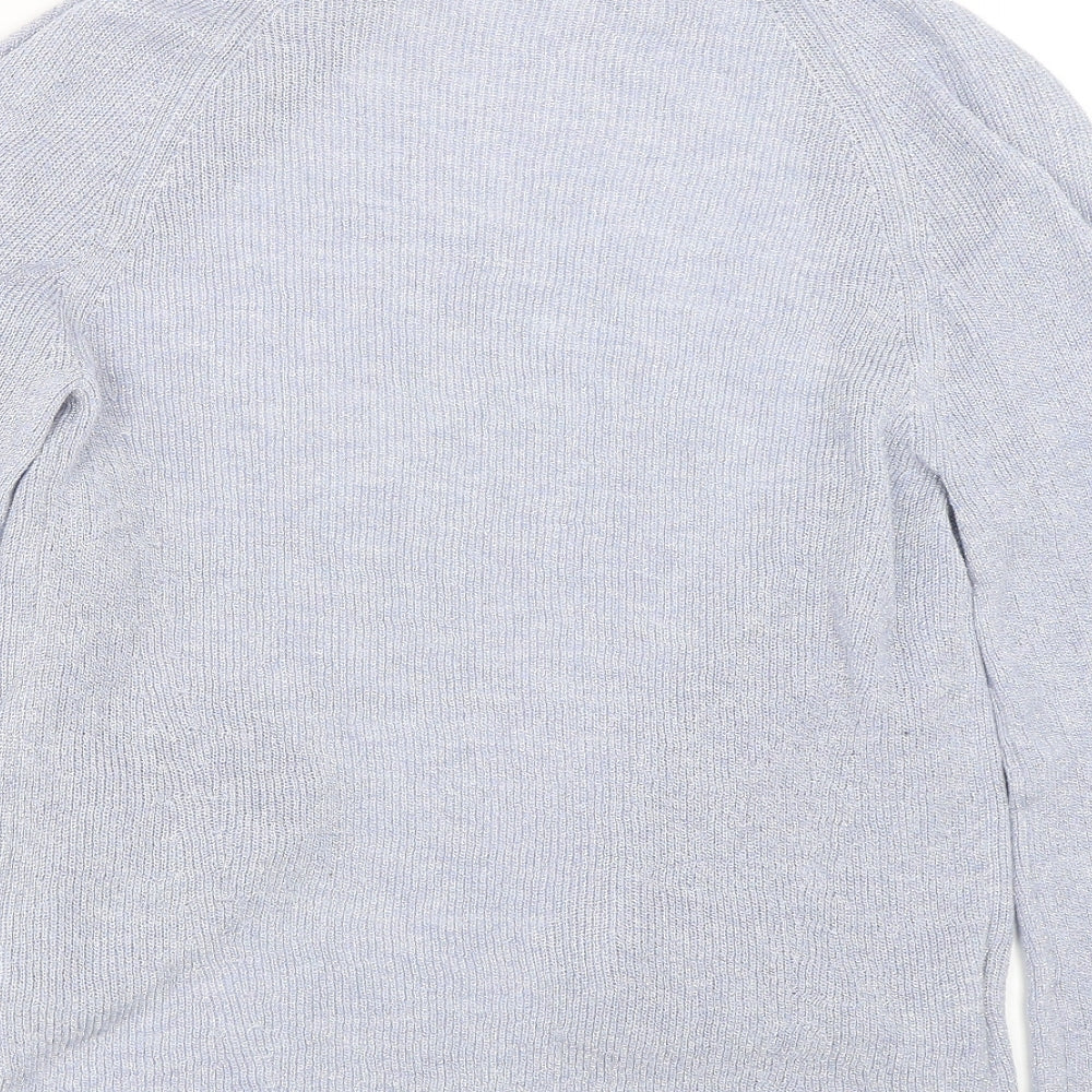Womens UK Size S Mango Blue Cardigan Jumper