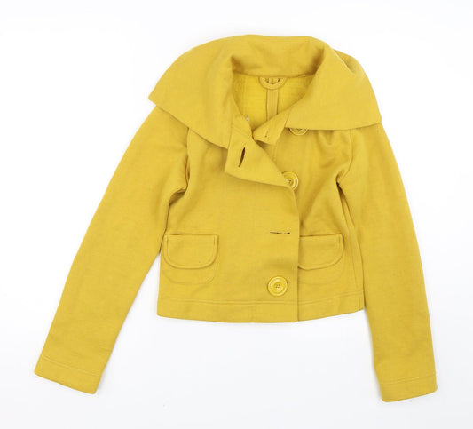 Womens UK Size 10 New Look Yellow Overcoat