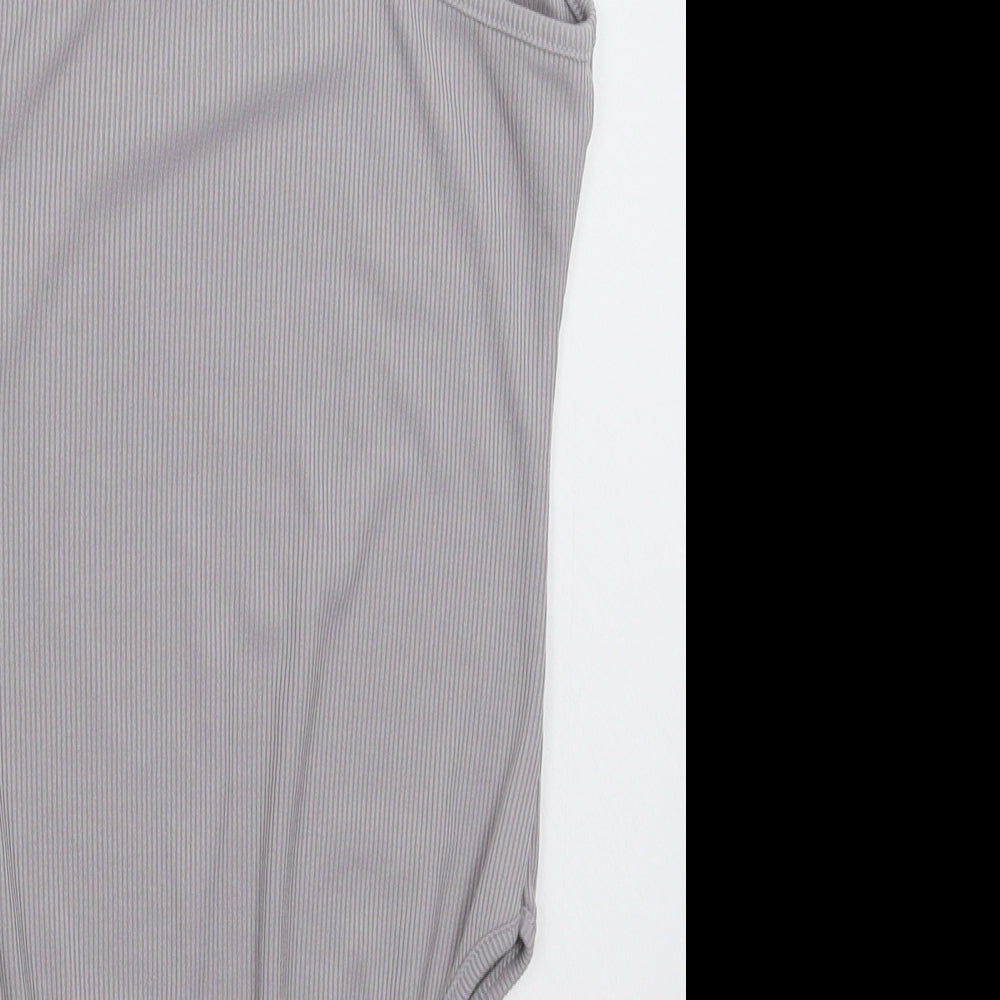 Boohoo Womens Grey Bodysuit One-Piece Size 6