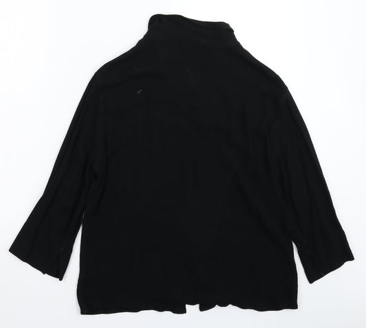 Offshoot Womens Black Basic Button-Up Size L