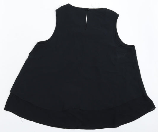 George Womens Black Basic Blouse Size 12