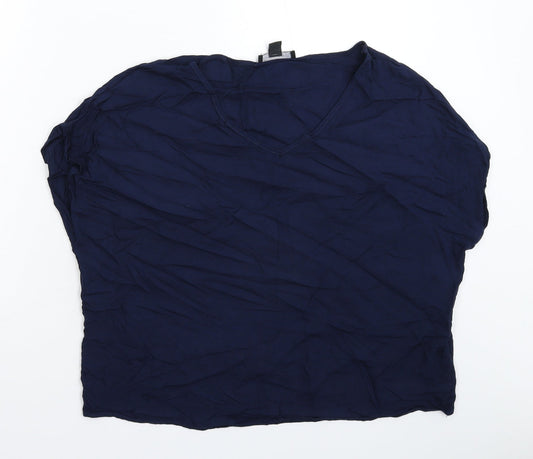 Womens UK Size 12 Atmosphere Blue Basic T-Shirt